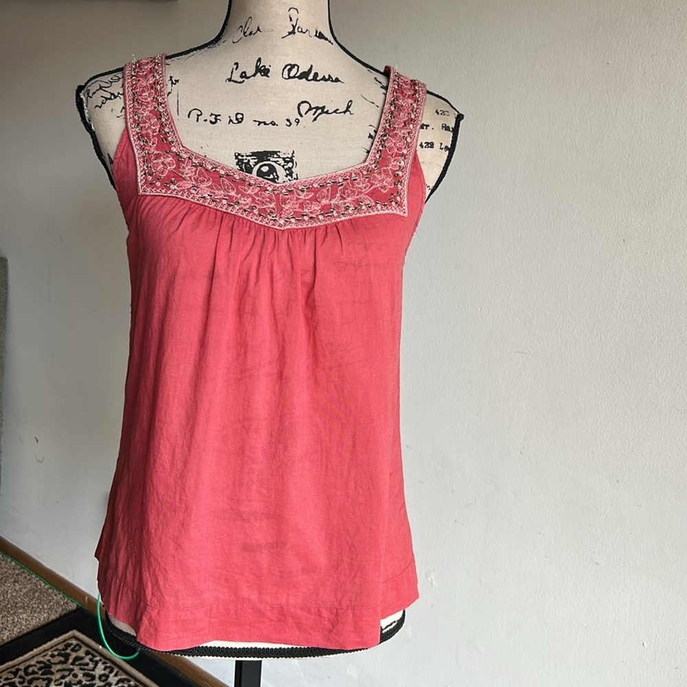Lucky Brand Sleeveless Decorated Embroidered Top Size XS - Picture 8 of 9